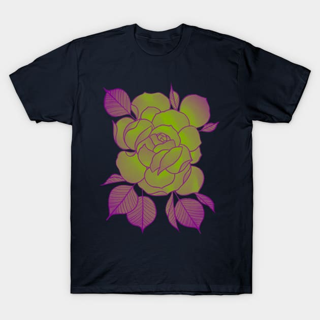 Tattoo Rose T-Shirt by NinjaSquirell